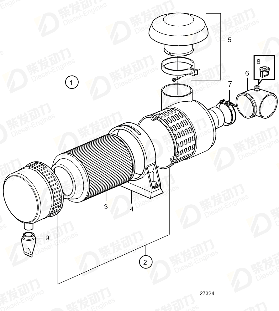 VOLVO Pressure indicator 3842059 Drawing